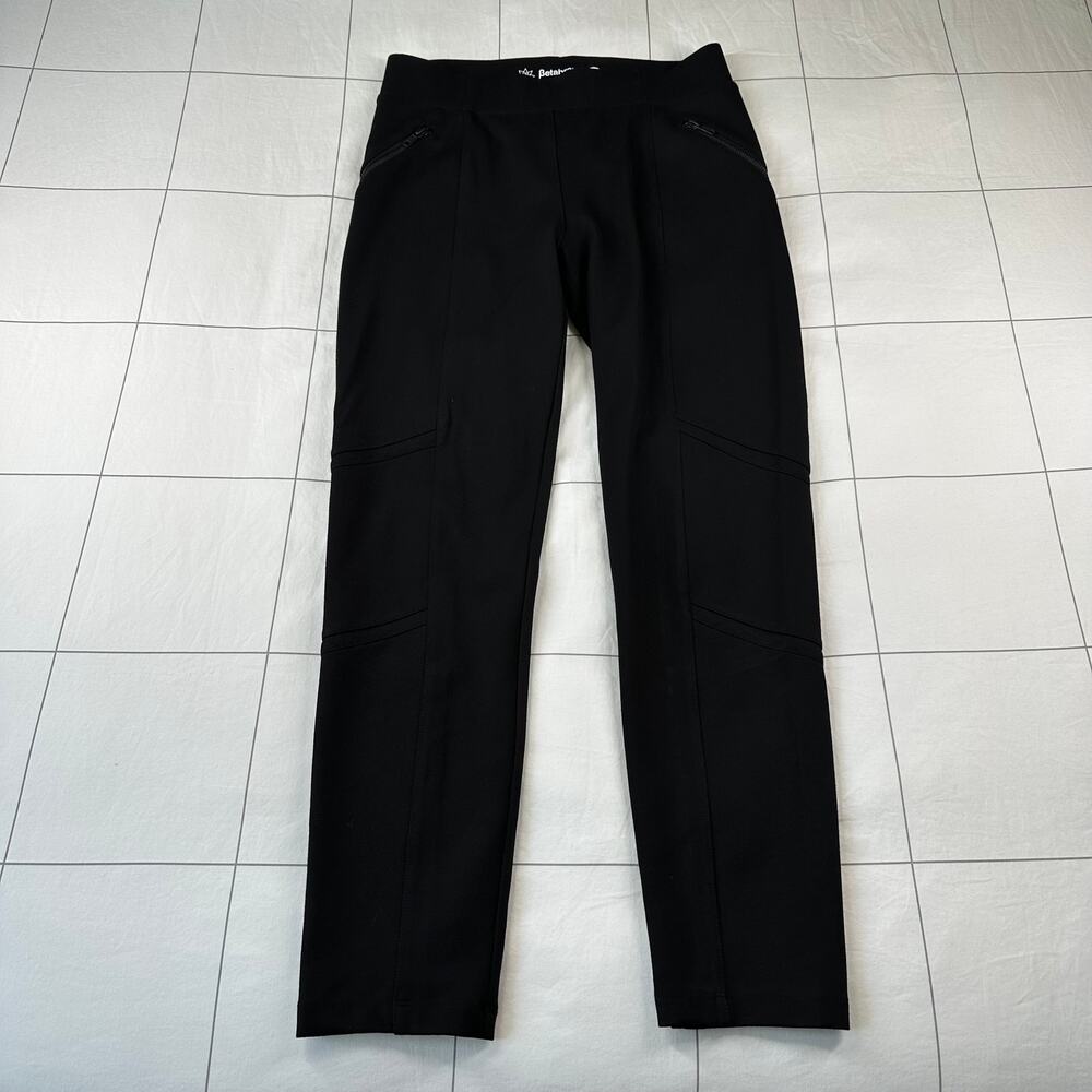 Betabrand Pants Womens Small Petite Black Skinny Moto High Rise Zip Pocket
